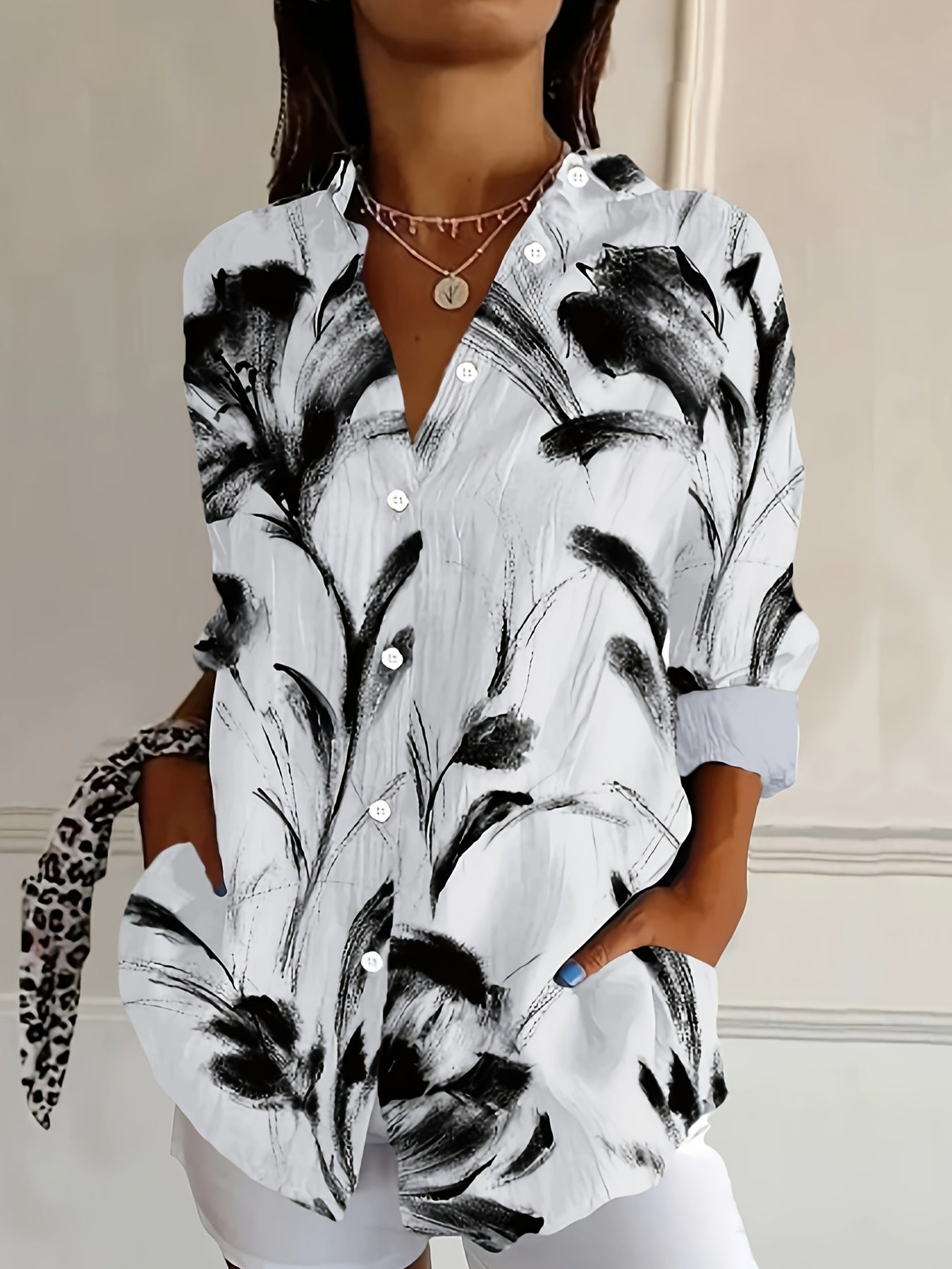 Ulka | Floral Long-Sleeve Button Shirt