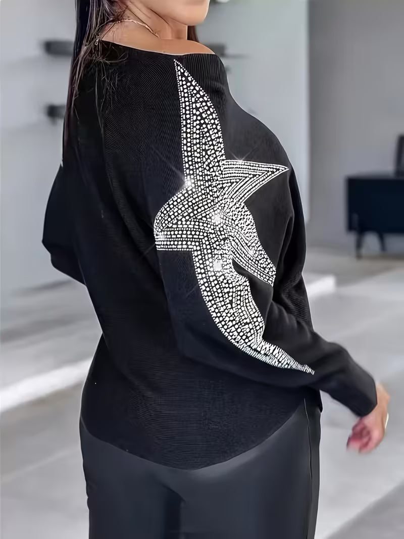 Bernadette | Long-Sleeve Star Print Sweater