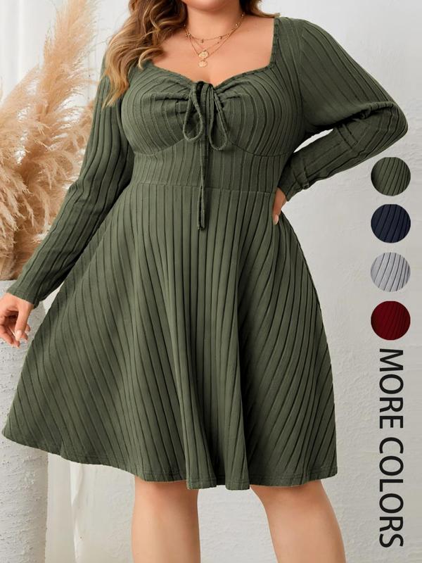 Kate | Ribbed Sweetheart Neck A-Line Dress