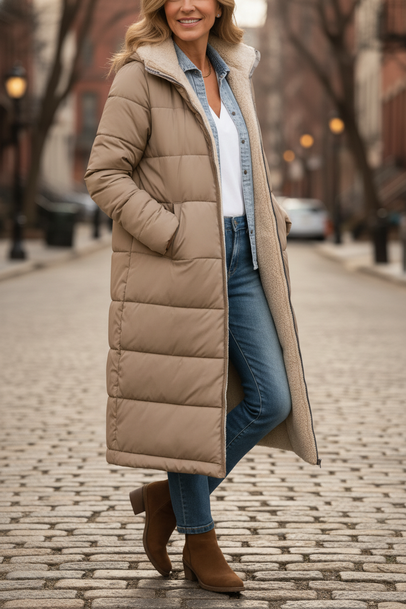 Selena | Long Hooded Quilted Coat