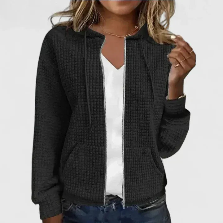 Brielle | Elegant Textured Zip Cardigan