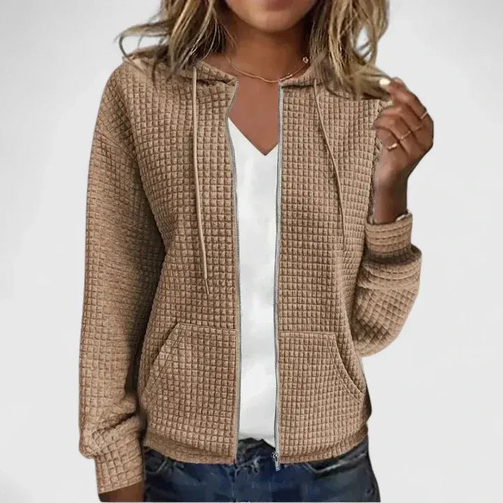 Brielle | Elegant Textured Zip Cardigan