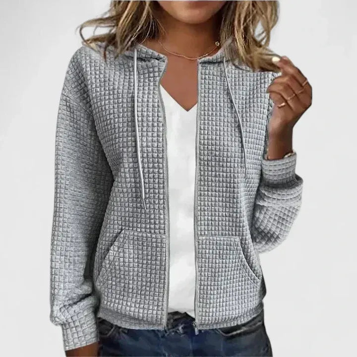 Brielle | Elegant Textured Zip Cardigan