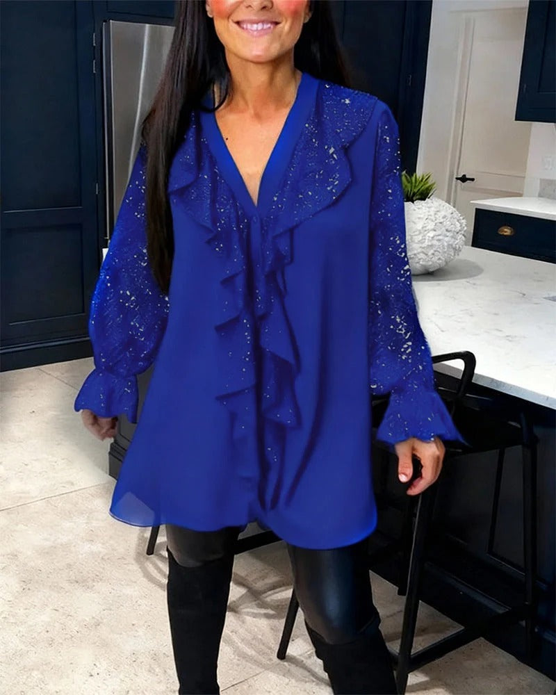 Calista | Elegant Chiffon Sequin Blouse
