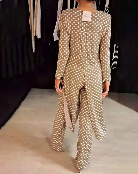 Emma | Stipple Top & Pants 2-Piece Set