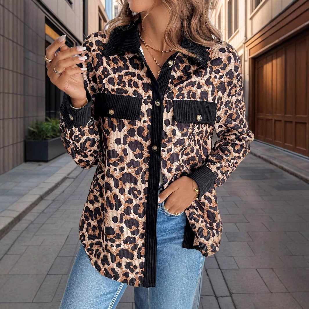 Charlotte | Corduroy Leopard Jacket