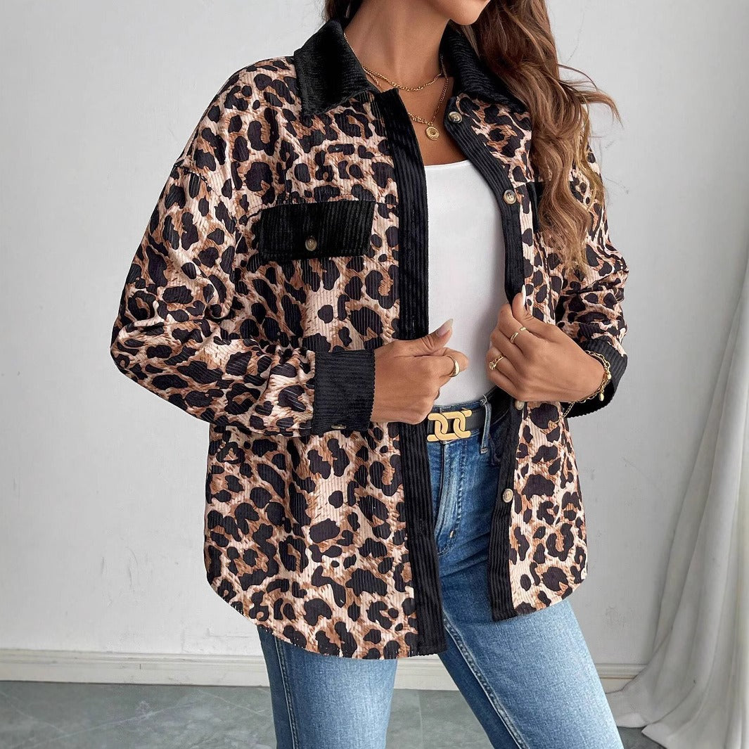 Charlotte | Corduroy Leopard Jacket