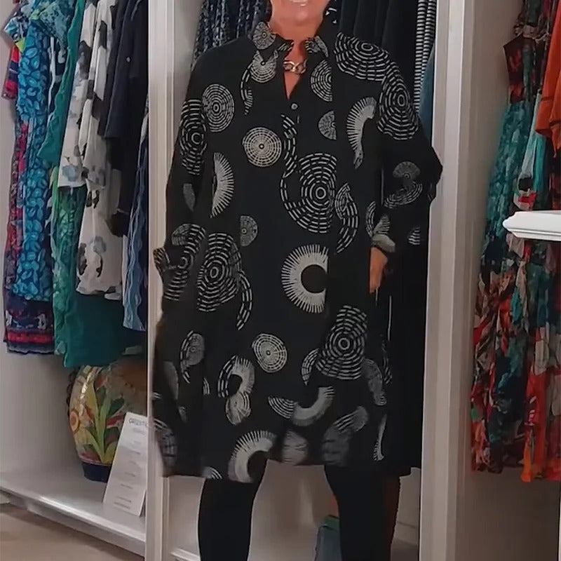 Lila | Elegant Printed Long Sleeve Dress