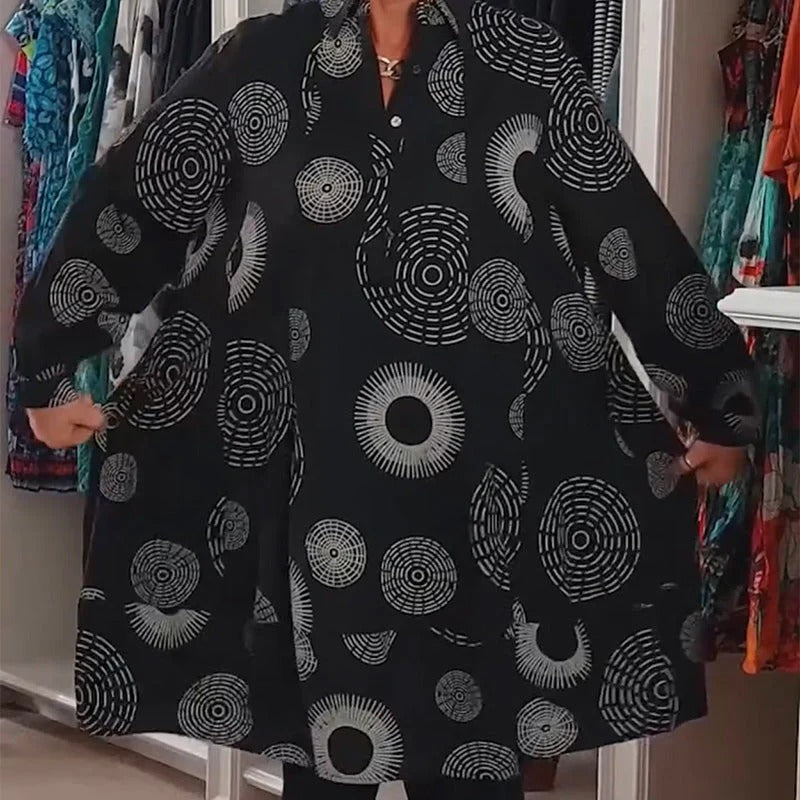 Lila | Elegant Printed Long Sleeve Dress