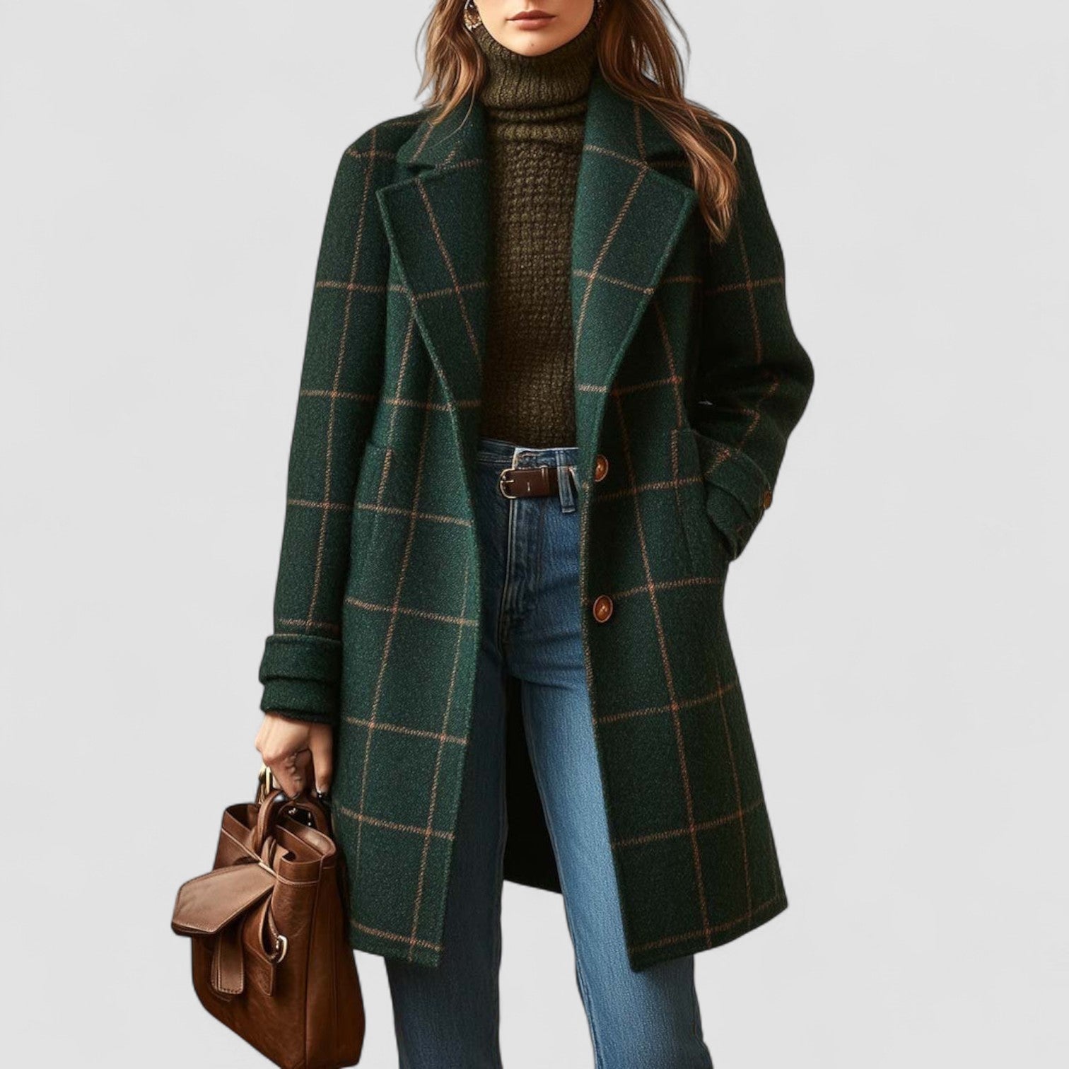 Karmen | Retro Plaid Tweed Coat