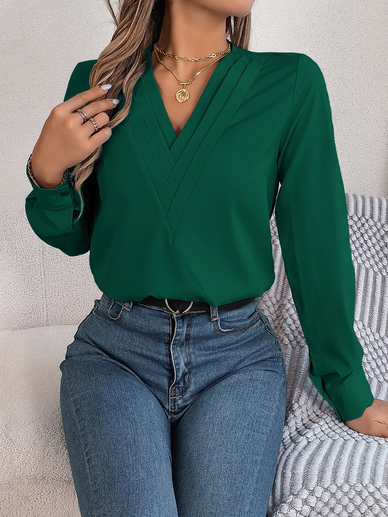 Lizzy | Elegant V-Neck Blouse
