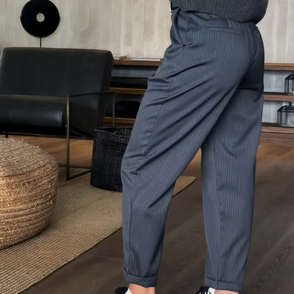 Mathilda | Elegant Stripe-Detail Slim-Fit Pants