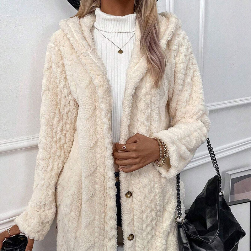 Avery | Warm Diamond-Pattern Hooded Jacket
