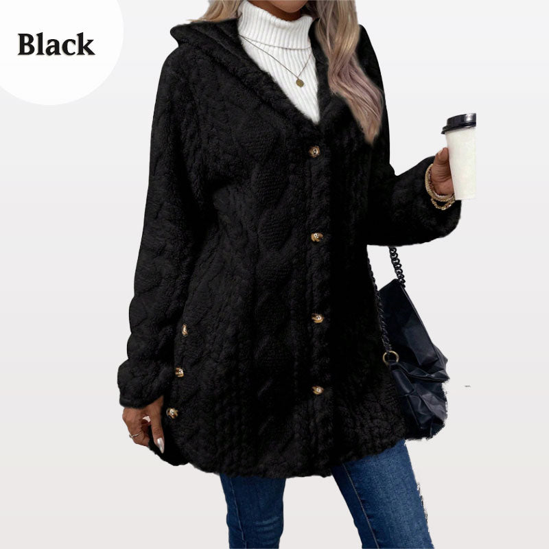 Avery | Warm Diamond-Pattern Hooded Jacket