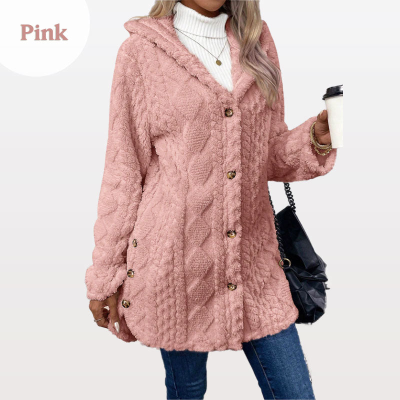 Avery | Warm Diamond-Pattern Hooded Jacket