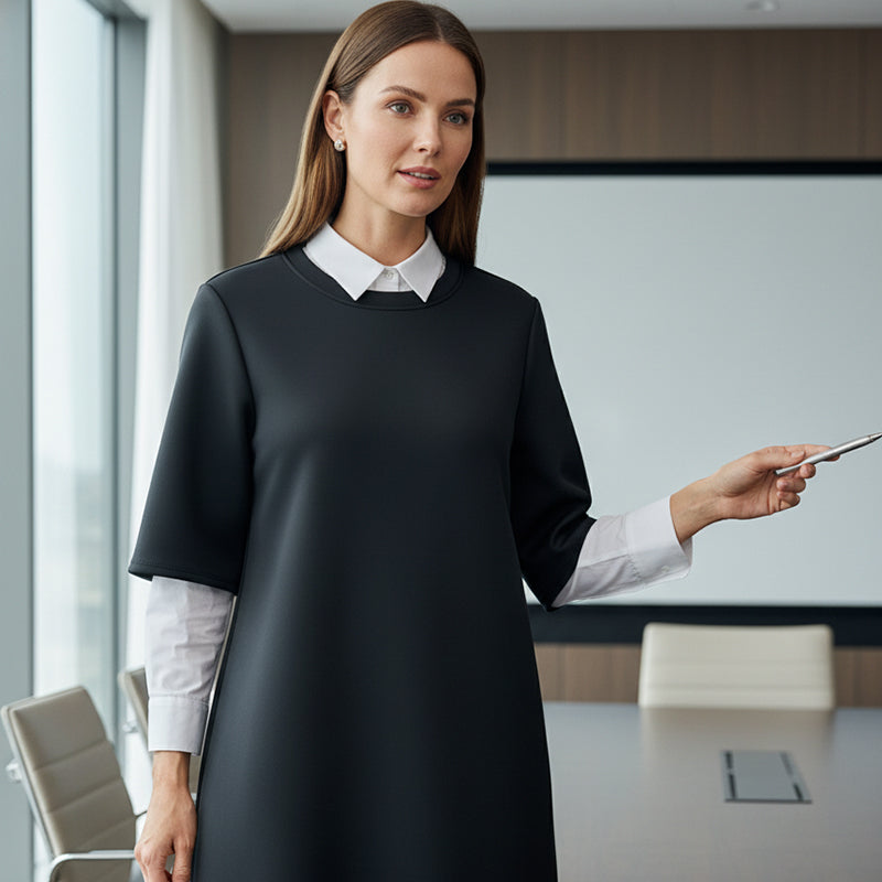 Sonia | Round Neck with Lace Hem Dress